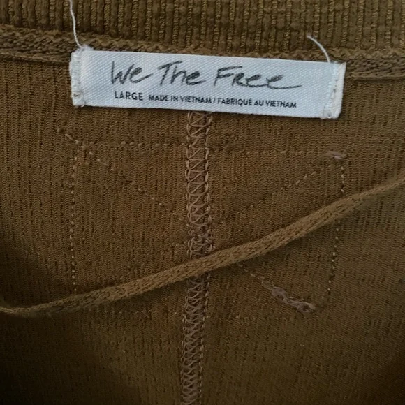 We The Free Camel Ribbed Henley Dress - Picture 4 of 5